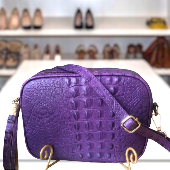 M&R ITALIAN LEATHER MODA IN PELLE CROSSBODY BAG - Picture 1 of 8